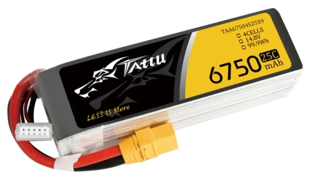 Akumulator LiPo 6750mAh 14,8V 25C 4S1P XT90 | TAA67504S25X9 TATTU