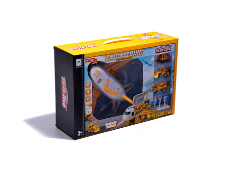 Samolot transportowy + 3 auta maszyny budowlane