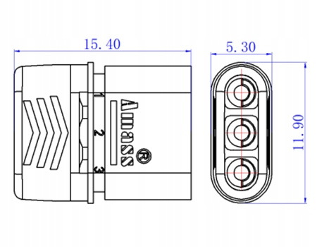 Złącze MR30 - 1 komplet z osłoną - Amass