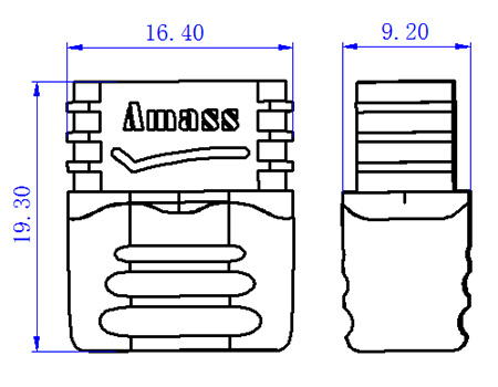 Złącze DEAN-T - 1 komplet z osłoną - Amass