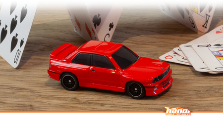 BMW M3 Ravaglia 1989 RTR-X Nano TTR Table Top Racer 1:64 Samochód Zdalnie Sterowany Model RC Czerwony | 160990 HPI RACING