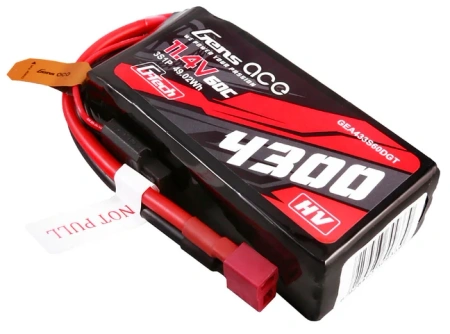 Gens ace G-Tech 4300mAh 3S1P 11.4V 60C Lipo Battery with T-plug