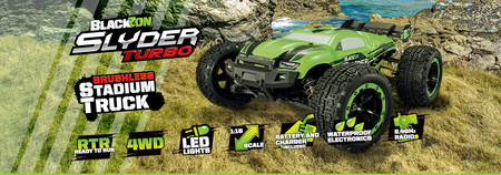 BlackZon Slyder Turbo Brushless ST Stadium Truck 1/16 4WD Bezszczotkowy Zielony Samochód Zdalnie Sterowany Model RC | 540202