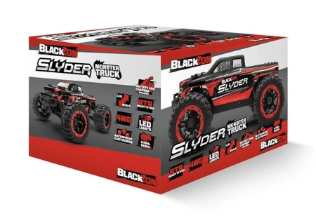 BlackZon Slyder MT Monster Truck 1/16 4WD Czerwony Samochód Zdalnie Sterowany Model RC | 540098