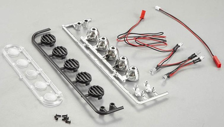 Komplet oświetlenia na dach z 4 diodami LED (Czarne oprawki) - Killerbody KB48512