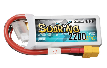 Akumulator LiPo 2200mAh 7,4V 2S1P 20C XT60 Soaring Mini | GEA22002S20X6 GENS ACE