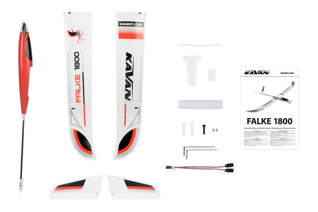 Motoszybowiec Kavan Falke 1800mm ARF Czerwony Samolot Zdalnie Sterowany Model RC | KAV02.8088