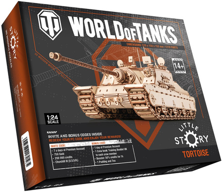 Little Story Drewniane Puzzle Model 3D Czołg Tortoise World of Tanks 37x15x15cm | WOT08