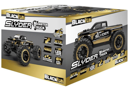 BlackZon Slyder MT Monster Truck 1/16 4WD Złoty Samochód Zdalnie Sterowany Model RC | 540101