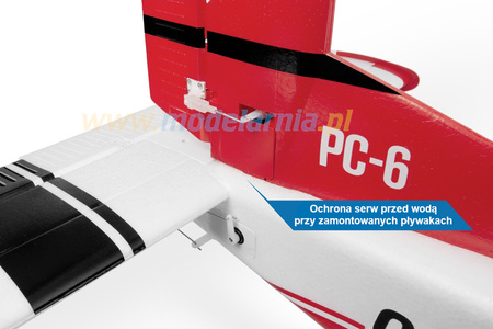 Samolot Zdalnie Sterowany Pilatus PC-6 Porter 1500mm ARF Czerwony Model RC | KAV02.8090 KAVAN