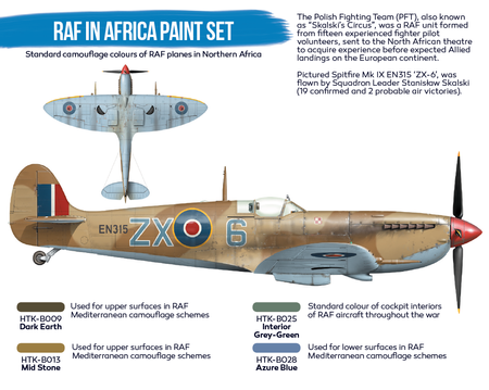Zestaw farb akrylowych (RAF in Africa Paint Set African Campaign) | HTK-BS08 HATAKA