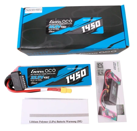 Akumulator LiPo 1450mAh 22,2V 45C 6S1P XT60 G-Tech | GEA14506S45GT GENS ACE