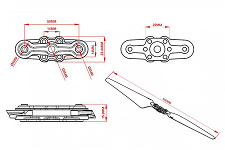 Śmigła składane CW/CCW 550mm | TL100D13 TAROT
