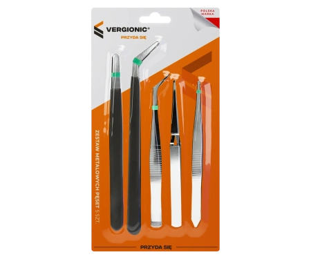 Pęsety Modelarskie Precyzyjne Metalowe 5szt. 11,5-15cm | VERGIONIC
