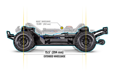 Traxxas Maxx Slash 6S 4X4 1:8 Niebieski Samochód Zdalnie Sterowany Model RC | 102076-4-BLUE