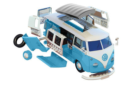 QUICKBUILD Volkswagen Camper Van Samochód z Klocków | J6024 AIRFIX