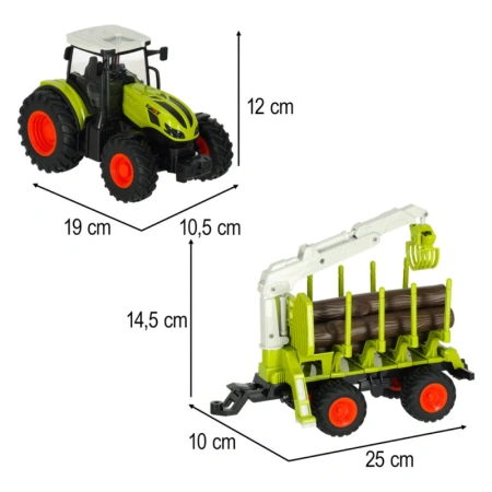 Traktor RC Zdalnie Sterowany Ciągnik Rolniczy z Podnośnikiem 1:24 2,4GHz Zabawka Farma