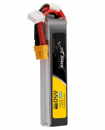 Tattu 2s 650mAh 95C 7.6V HV Lipo Battery with XT30 Long-Pack
