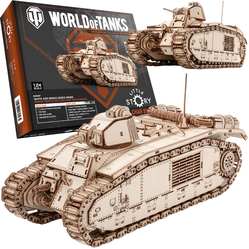 Little Story Drewniane Puzzle Model 3D Czołg M4A3E8 Sherman World of Tanks 34,4x14,2x15,5cm | WOT01 pol_pl_Little-Story-Drewniane-Puzzle-Model-3D-Czolg-M4A3E8-Sherman-World-of-Tanks-34-4x14-2x15-5cm-WOT01-1016500_1