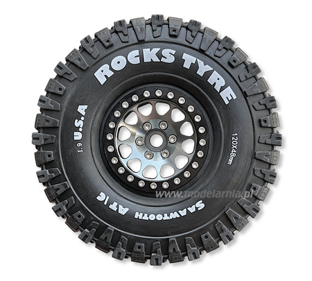 Koła Beadlock Crawler Rocks Tyre 1.9" 1/10 120x48mm 4szt. Aluminiowe Felgi