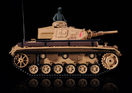 Czołg Zdalnie Sterowany German Tauch Panzer III Ausf.H 1:16 RTR 2,4Ghz Model RC | 3849-1U HENG LONG