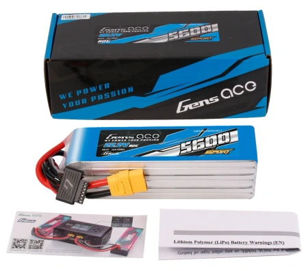 Akumulator LiPo 5600mAh 22,2V 80C 6S1P XT90 700 Helicopter G-Tech Sport | GEA566S80SX9GT GENS ACE