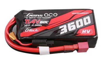 Akumulator LiPo HV 3600mAh 11,4V 60C 3S1P High Voltage Dean-T G-Tech | GEA363S60DGT GENS ACE