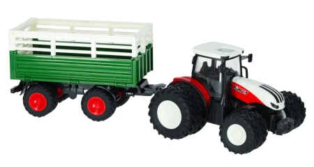 Traktor RC Zdalnie Sterowany Ciągnik Rolniczy z Przyczepą 1:24 2,4GHz Zabawka Farma