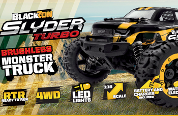 BlackZon Slyder MT Turbo 1/16 4WD 2S Brushless Monster Truck Żółty | 540213 HPI