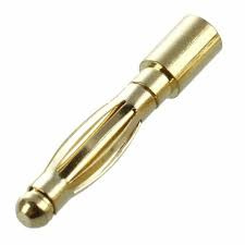 Gold / banan 2mm - złącze męskie 1szt