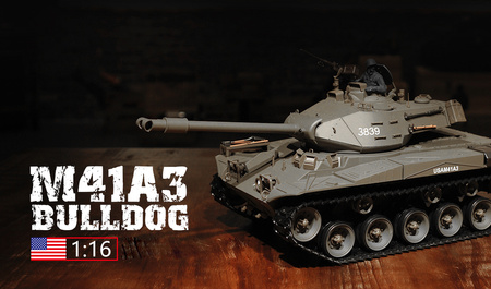 Czołg Zdalnie Sterowany U.S. M41A3 Walker Bulldog Light Tank 1:16 RTR 2,4Ghz Model RC | 3839-1B HENG LONG