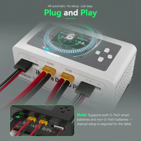 Ładowarka Procesorowa Gens Ace iMars D300 Plus Smart Charger Dual-Channel G-Tech AC/DC 300W/700W Dwukanałowa Biała | GEA300WPLUS-EW