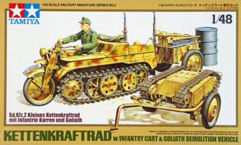 Kettenkraftrad w/Infantry Cart & Goliath Demolition Vehicle 1:48 | 32502 TAMIYA