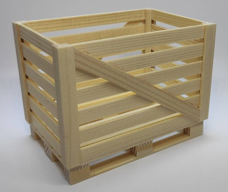 Skrzynia ażurowa na palecie (1:14) - biała | ETB005 TINY LOGISTICS