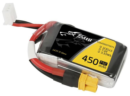 Akumulator LiPo 450mAh 7,4V 75C 2S1P XT30 | TAA4502S75XT3 TATTU