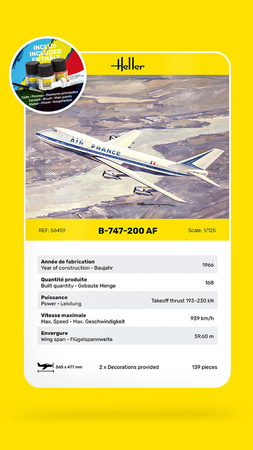 Boeing 747 Jumbo Jet B-747-200 AF (Starter Kit) 1:125 | 56459 HELLER