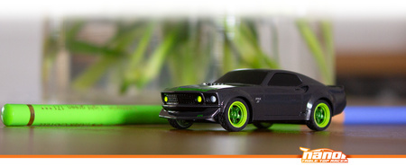 Ford Mustang 1969 RTR-X Nano TTR Table Top Racer 1:64 Samochód Zdalnie Sterowany Model RC | 160980 HPI RACING