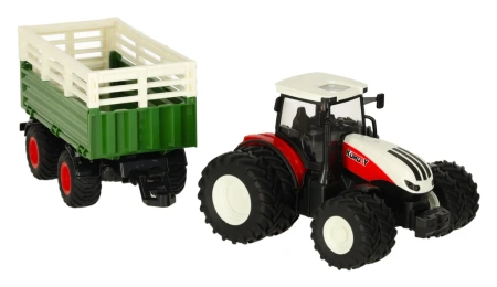 Traktor RC Zdalnie Sterowany Ciągnik Rolniczy z Przyczepą 1:24 2,4GHz Zabawka Farma