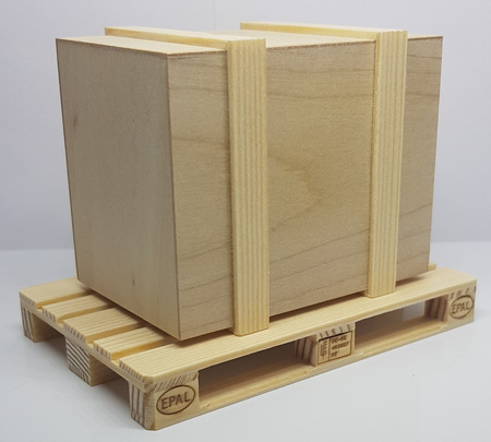 Skrzynia na palecie (1:14) - biała | ETB002 TINY LOGISTICS