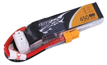 Pakiet LiPo 450mAh 7,4V 2S 75C XT-30 - GENS ACE & TATTU