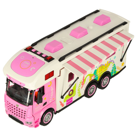 Kamper Zdalnie Sterowany Na Pilota Samochód Kempingowy Auto 2,4GHz Dźwięki Światła Akcesoria Różowy | KX3049