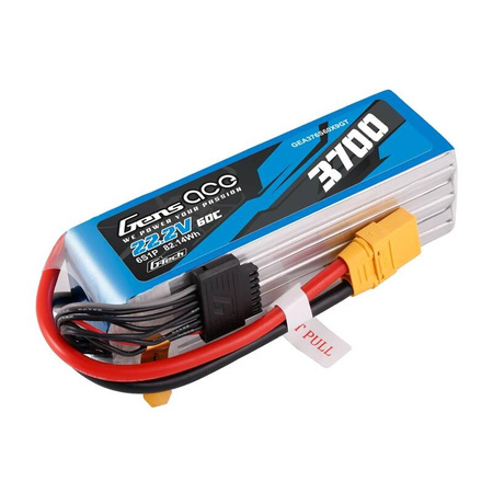 Gens Ace G-Tech 3700mAh 22.2V 60C 6S1P XT90 Lipo Battery Pack