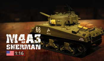 Czołg Zdalnie Sterowany U.S. Medium Tank M4A3 Sherman 1:16 RTR 2,4Ghz Model RC | 3898-1B HENG LONG