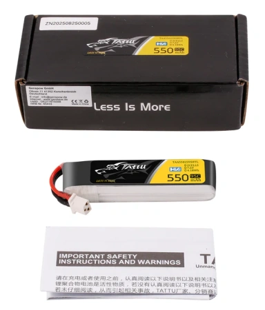Tattu 2s 650mAh 95C 7.6V HV Lipo Battery with XT30 Long-Pack