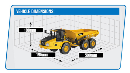 Ciężarówka Hydrauliczna Wywrotka Przegubowa RC 6x6 2,4GHz 1/20 Zdalnie Sterowana Maszyna Budowlana | CY960 HUINA TOYS