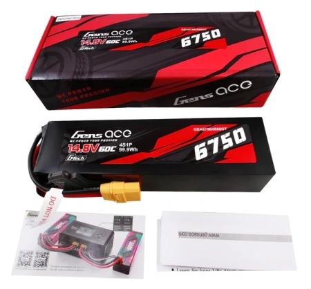 Akumulator LiPo 6750mAh 14,8V 60C 4S1P XT90 G-Tech | GEA67504S60GT GENS ACE