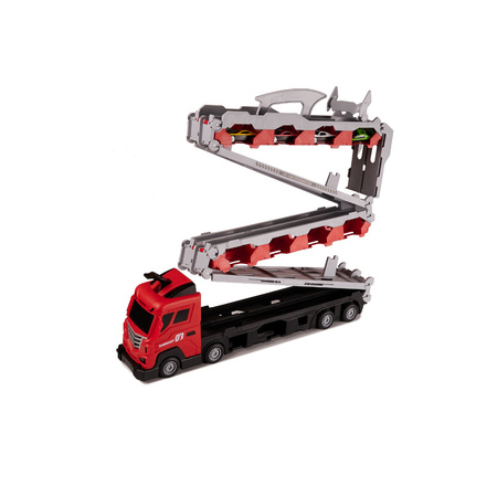 Transporter laweta ciężarówka tor samochodowy + 8 aut (~210cm)