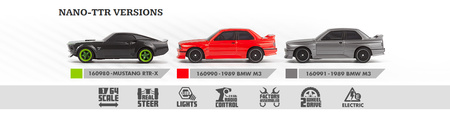 BMW M3 Ravaglia 1989 RTR-X Nano TTR Table Top Racer 1:64 Samochód Zdalnie Sterowany Model RC Srebrny | 160991 HPI RACING