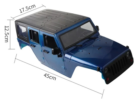 Karoseria Jeep Wrangler Cherokee Crawler Hard Body Twarda 1/10 Czarna | 001176