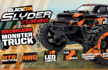 BlackZon Slyder MT Turbo 1/16 4WD 2S Brushless Monster Truck Pomarańczowy | 540210 HPI